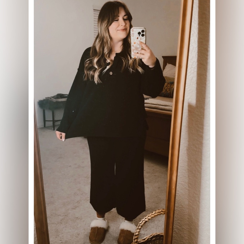 Free People Black Sweater Set Size Medium